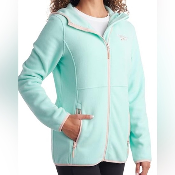 Reebok Womens Mint Fleece  Outerwear Fleece Jacket Coat Size Large - Picture 1 of 9